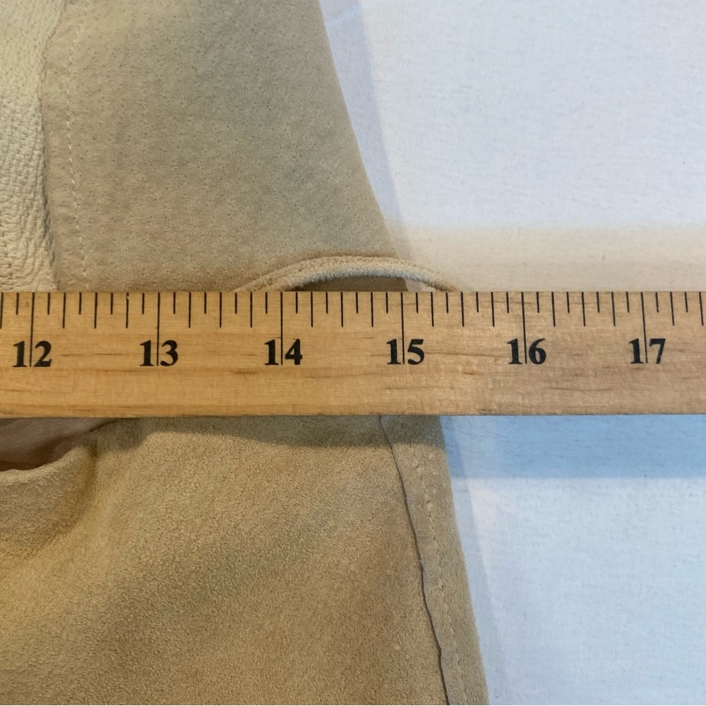 VTG 90s Laundry Shelli Segal Tan 100% Genuine Suede Halter Top & Mini Skirt Set - Picture 9 of 12